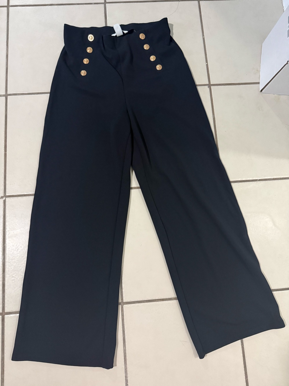 H&M Black Wide-Leg Trousers Sz M used once
